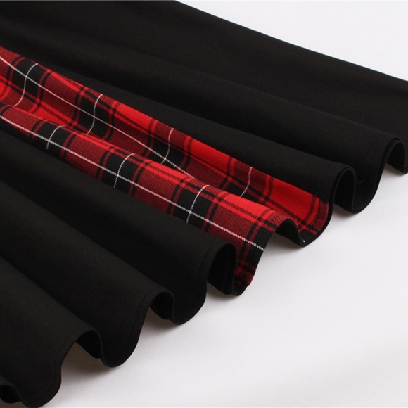 Retro Buttons and Plaid Sleeveless Dress - Picture 4 of 7